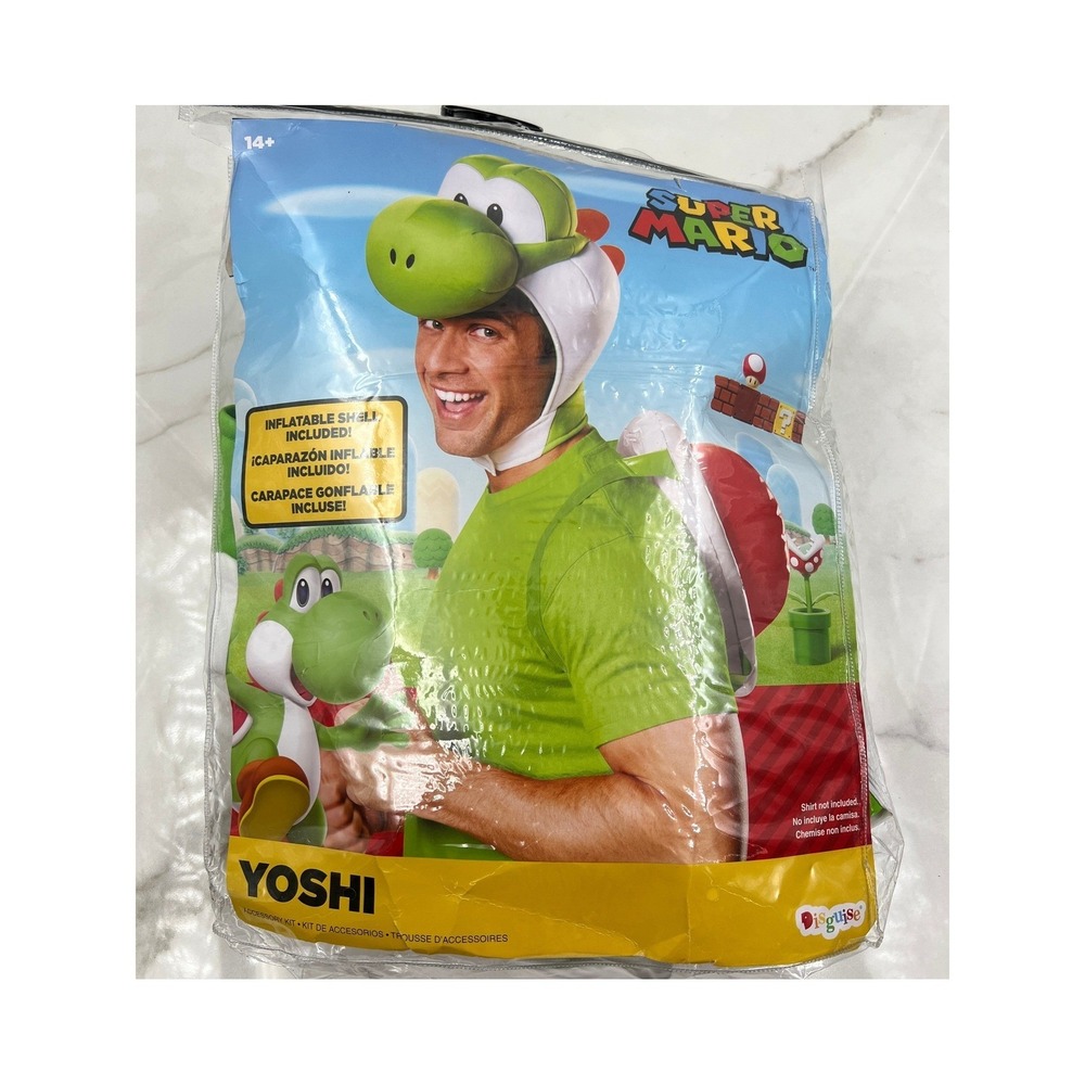 Disguise Super Mario Yoshi Costume Accessory Kit Headpiece Inflatable Shell